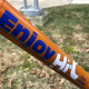 A close up photo of the Hi-C branding on the bike.